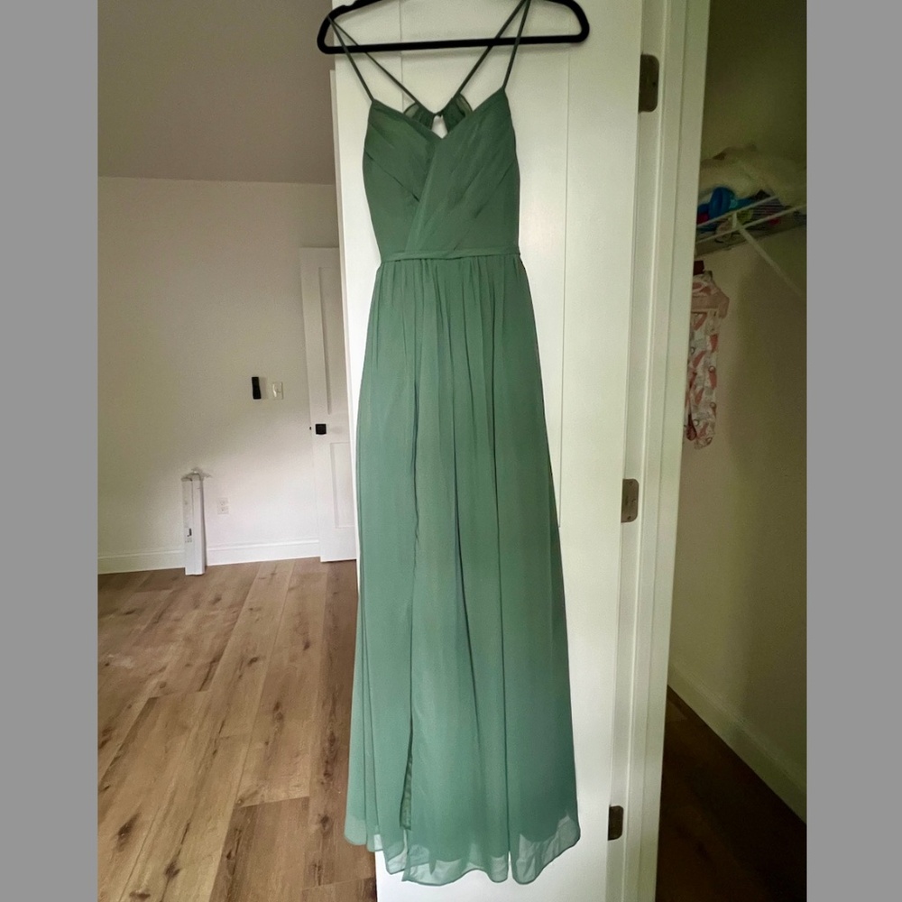 Azazie Cora Bridesmaid Dress in Eucalyptus Size A4